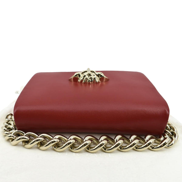Versace Medusa Calfskin Leather Chain Clutch Bag Red - Top