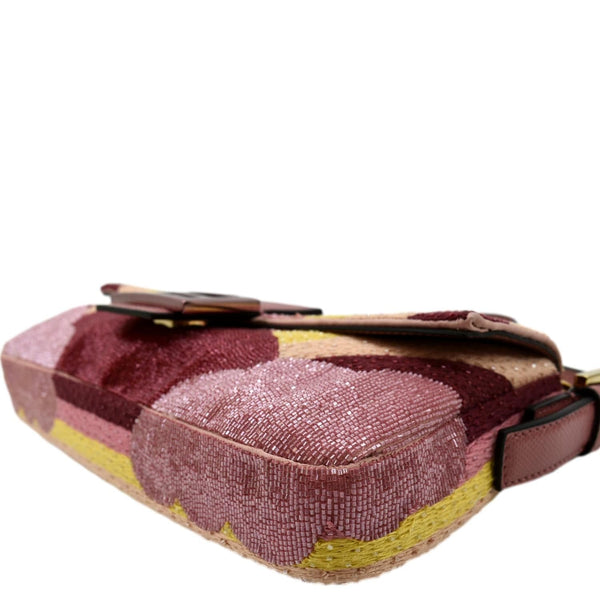 FENDI Baguette 1997 Satin Leather Shoulder Satchel Bag Multicolor