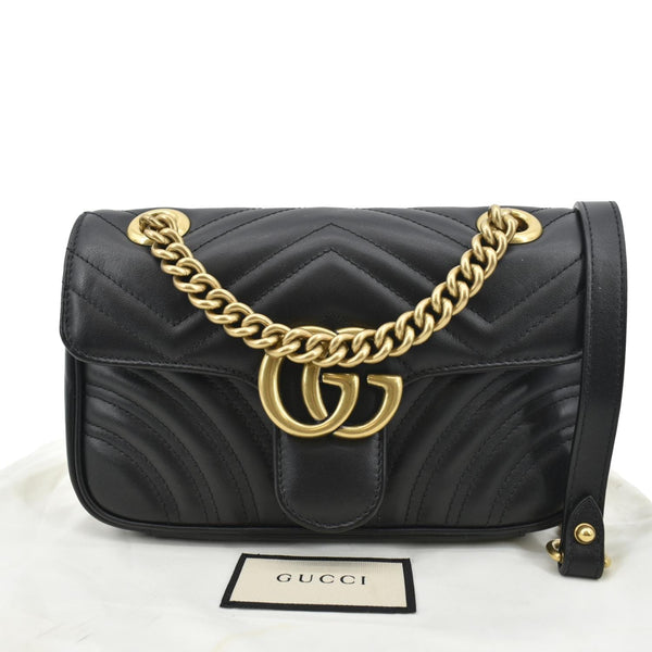 Gucci GG Marmont Mini Leather Shoulder Bag Black - Product