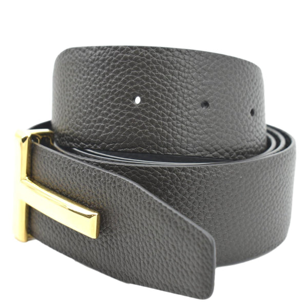 Tom Ford T Icon Reversible Leather Belt Black Size 110 - Left Side