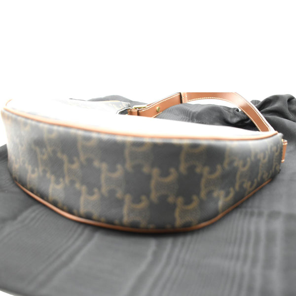 Celine Ava Triomphe Canvas Calfskin Shoulder Bag Tan - Bottom Right