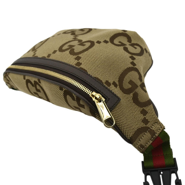 GUCCI Jumbo GG Canvas Leather Belt Bag Brown 696031