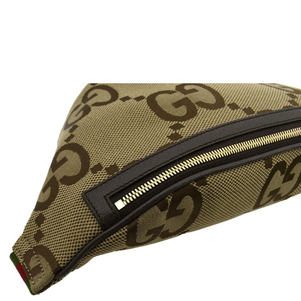 GUCCI Jumbo GG Canvas Leather Belt Bag Brown 696031