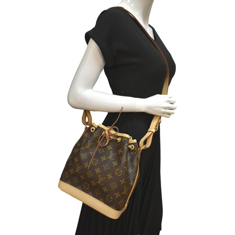 Louis Vuitton Noe BB Monogram Canvas Shoulder Bag Brown - Full View