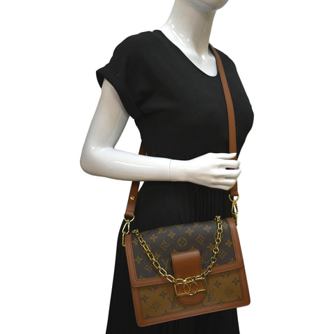 LOUIS VUITTON Dauphine MM Monogram Reverse Canvas Shoulder Bag Brown