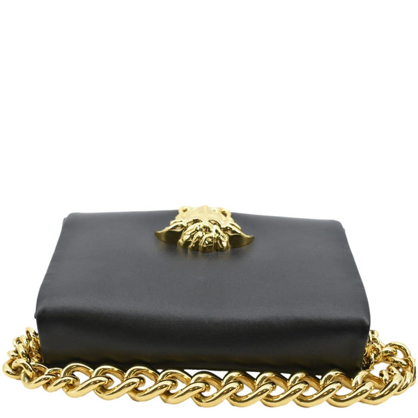 Versace Medusa Calfskin Leather Chain Clutch Bag Black - Top