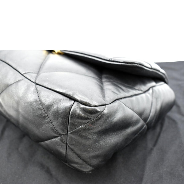 CHANEL 19 Flap Quilted Lambskin Leather Shoulder Bag Black