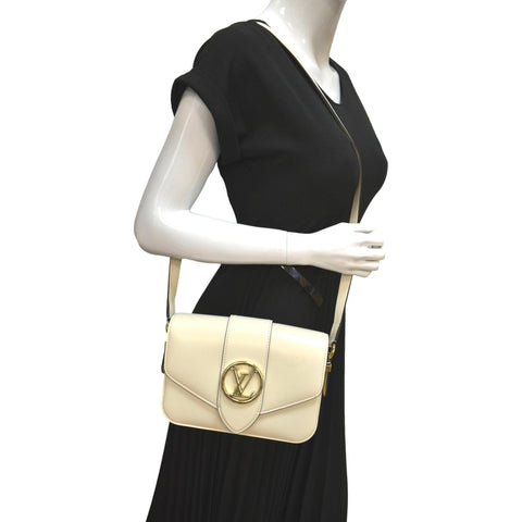 Louis Vuitton Pont 9 Calfskin Leather Shoulder Bag - Full View