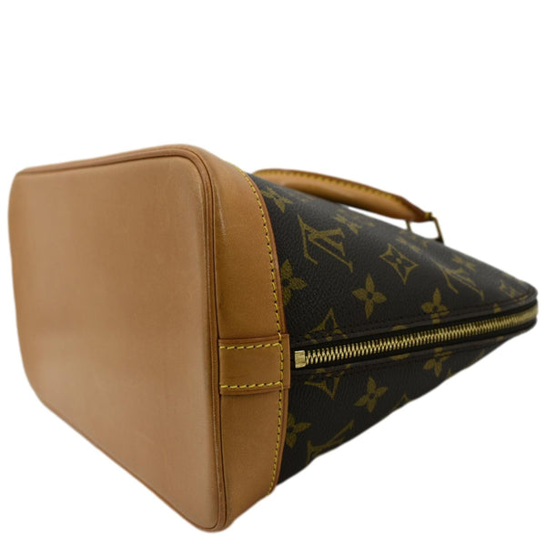 LOUIS VUITTON Alma PM Monogram Canvas Satchel Bag Brown
