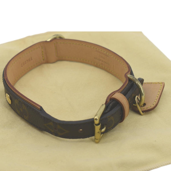 Louis Vuitton Baxter Monogram Canvas Dog Collar Brown - Left side