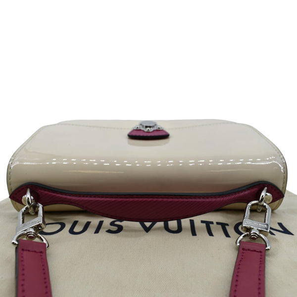LOUIS VUITTON Cherrywood BB Patent Calfskin Leather Shoulder Bag Creme