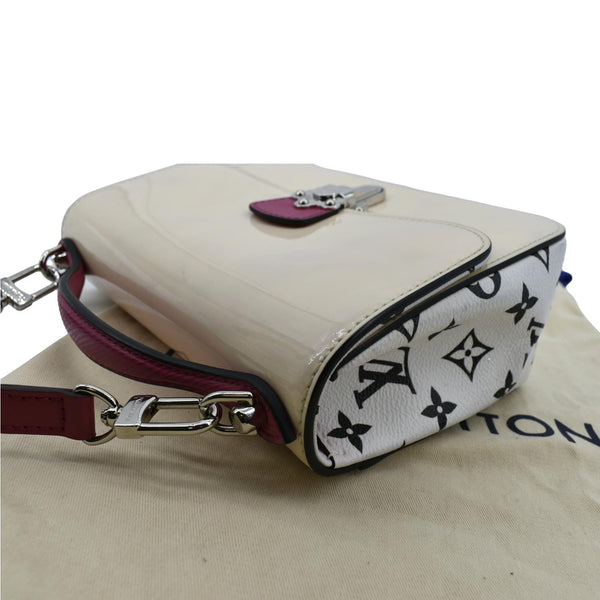 LOUIS VUITTON Cherrywood BB Patent Calfskin Leather Shoulder Bag Creme