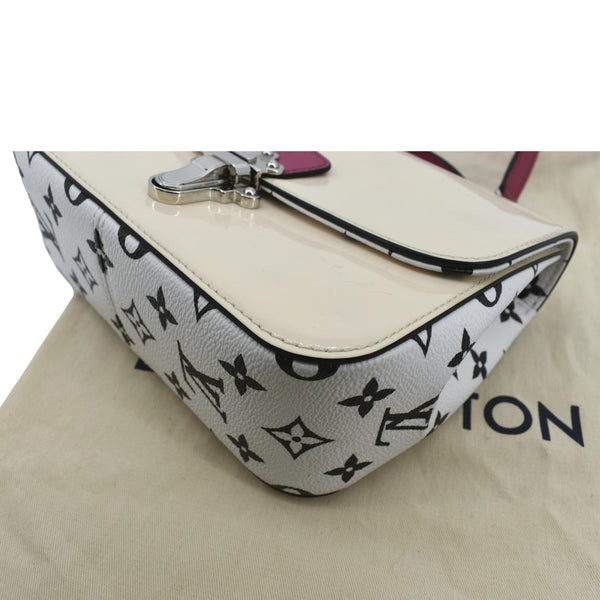 LOUIS VUITTON Cherrywood BB Patent Calfskin Leather Shoulder Bag Creme