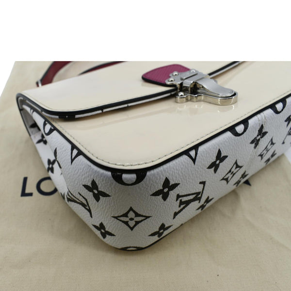 LOUIS VUITTON Cherrywood BB Patent Calfskin Leather Shoulder Bag Creme