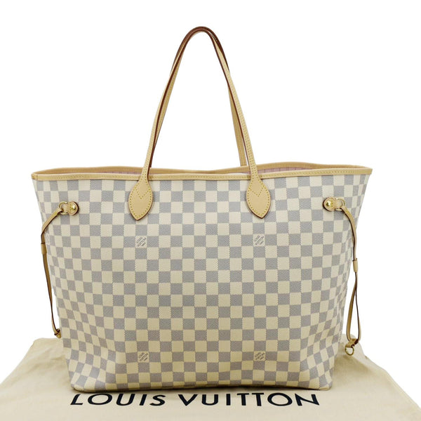 LOUIS VUITTON Neverfull GM Damier Azur Tote Shoulder Bag White