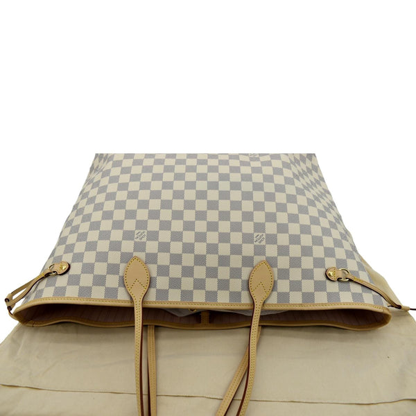 LOUIS VUITTON Neverfull GM Damier Azur Tote Shoulder Bag White