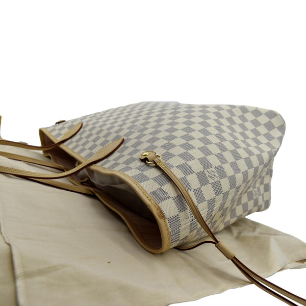 LOUIS VUITTON Neverfull GM Damier Azur Tote Shoulder Bag White
