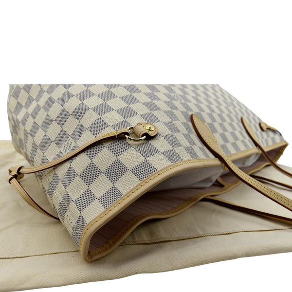 LOUIS VUITTON Neverfull GM Damier Azur Tote Shoulder Bag White