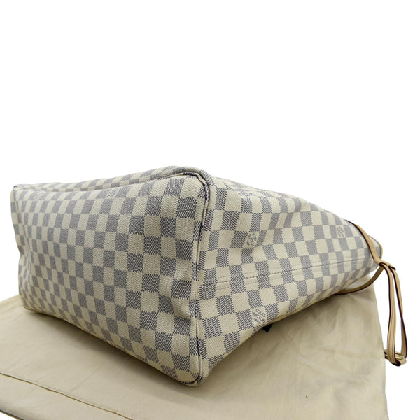 LOUIS VUITTON Neverfull GM Damier Azur Tote Shoulder Bag White