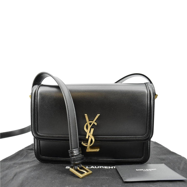 YVES SAINT LAURENT Solferino Medium Leather Shoulder Bag Black