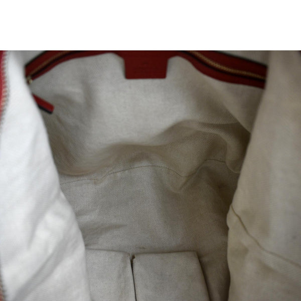 GUCCI Soho Pebbled Leather Hobo Shoulder Bag Red 282304