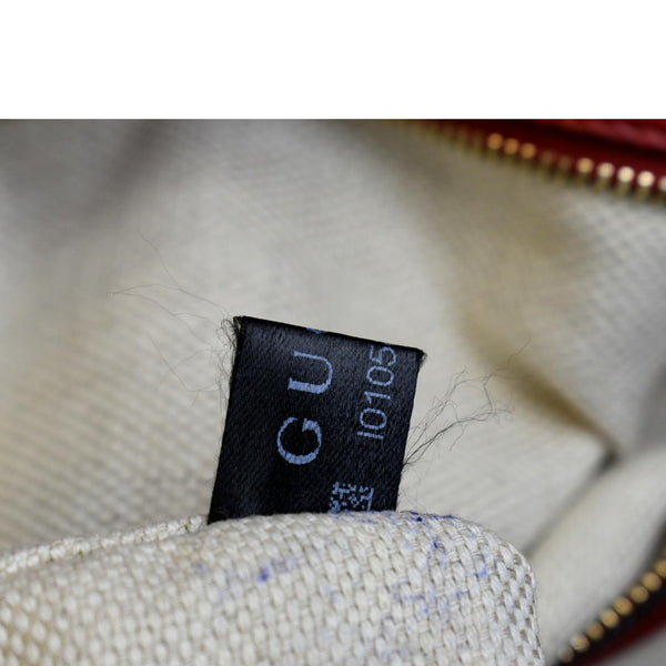 GUCCI Soho Pebbled Leather Hobo Shoulder Bag Red 282304