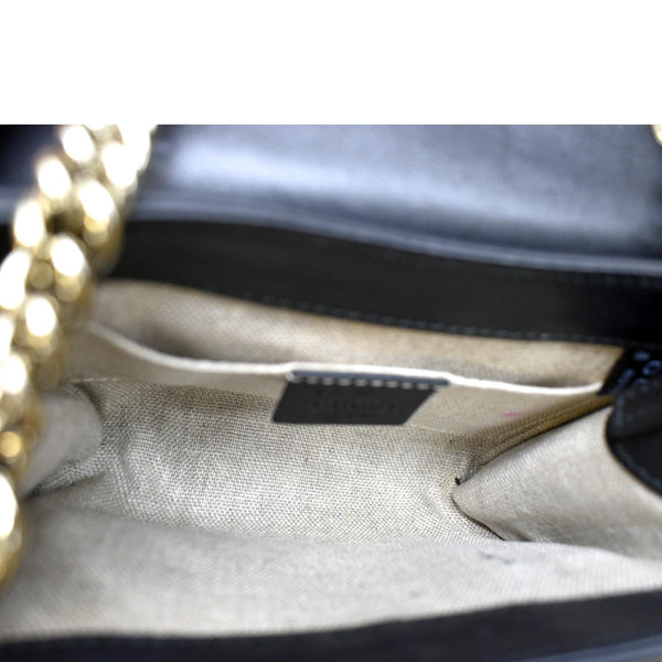 GUCCI Emily Mini Micro GG Leather Shoulder Bag Black 449636