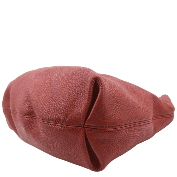 GUCCI Soho Pebbled Leather Hobo Shoulder Bag Red 282304