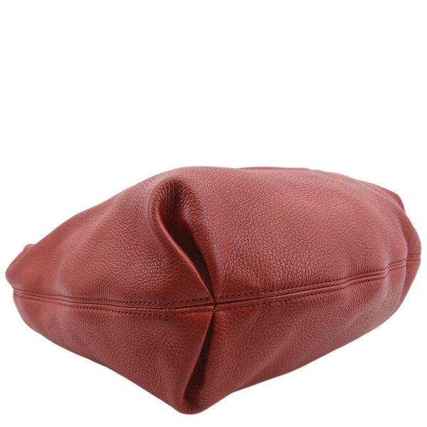GUCCI Soho Pebbled Leather Hobo Shoulder Bag Red 282304