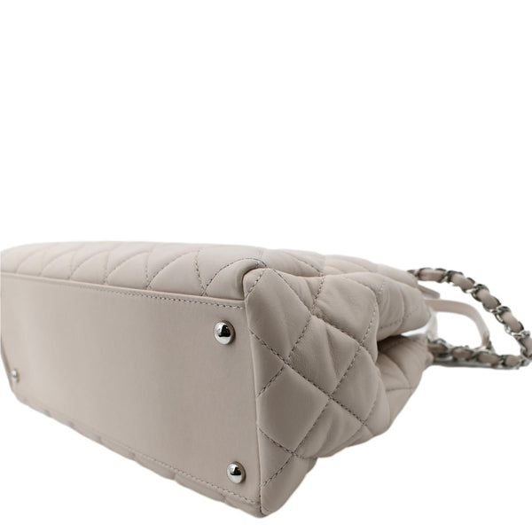 CHANEL CC Quilted Lambskin Leather Shopping Tote Bag Light Pink