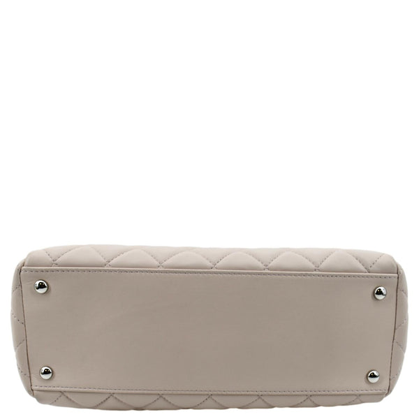 CHANEL CC Quilted Lambskin Leather Shopping Tote Bag Light Pink