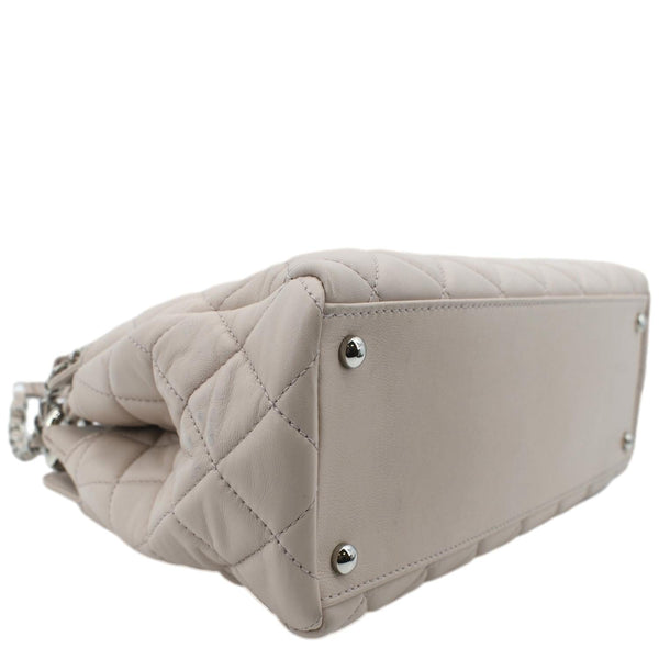 CHANEL CC Quilted Lambskin Leather Shopping Tote Bag Light Pink