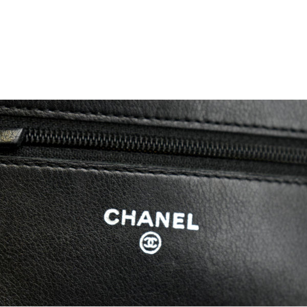 CHANEL Wallet on Chain Patent Leather Shoulder Bag Olive Green