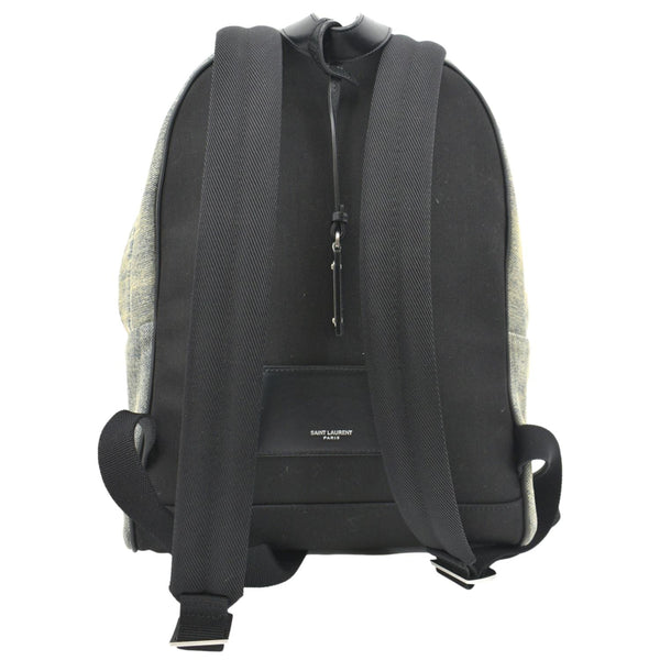 YVES SAINT LAURENT Denim Backpack Bag Gray