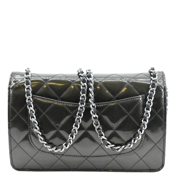 CHANEL Wallet on Chain Patent Leather Shoulder Bag Olive Green