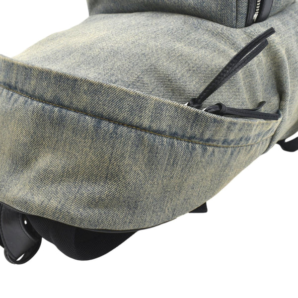 YVES SAINT LAURENT Denim Backpack Bag Gray