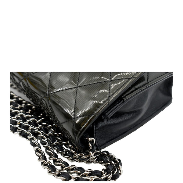 CHANEL Wallet on Chain Patent Leather Shoulder Bag Olive Green