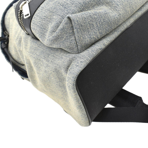 YVES SAINT LAURENT Denim Backpack Bag Gray