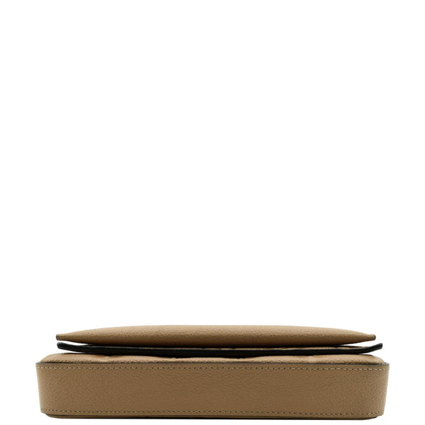 LOUIS VUITTON Felicie Monogram Empreinte Leather Pochette Crossbody Bag Light Brown