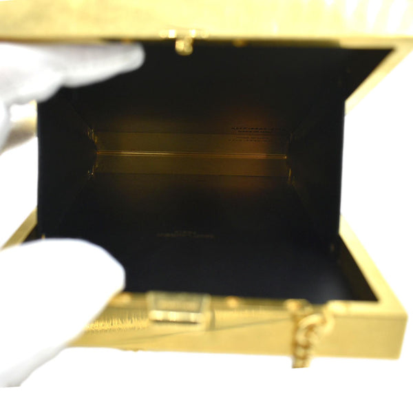 Yves Saint Laurent Tuxedo Box Metal Crossbody Bag - Open