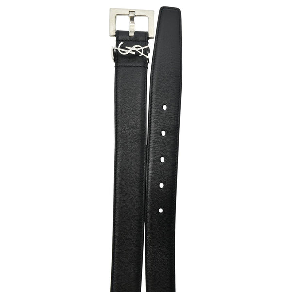 YVES SAINT LAURENT Logo Leather Belt Black