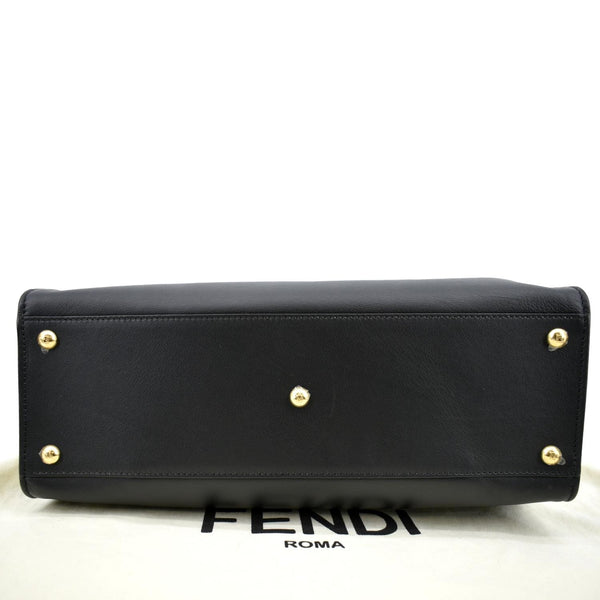 FENDI Peekaboo X-Lite Leather Tote Bag Black