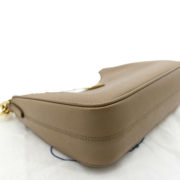 PRADA Re-Edition 2005 Saffiano Leather Shoulder Bag Beige