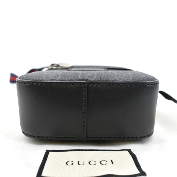 GUCCI GG Supreme Monogram Canvas Web Messenger Bag Black 598103