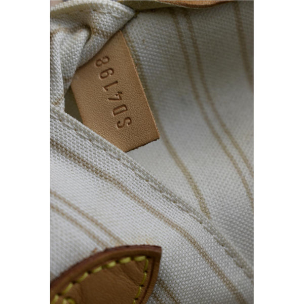 LOUIS VUITTON Neverfull MM Damier Azur Shoulder Bag White