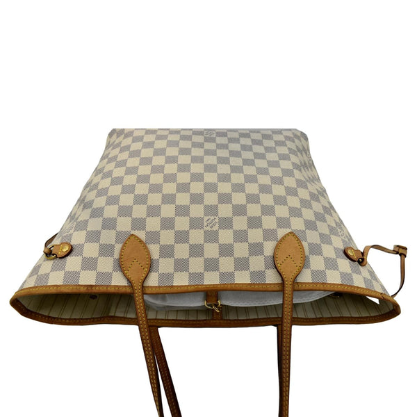 LOUIS VUITTON Neverfull MM Damier Azur Shoulder Bag White