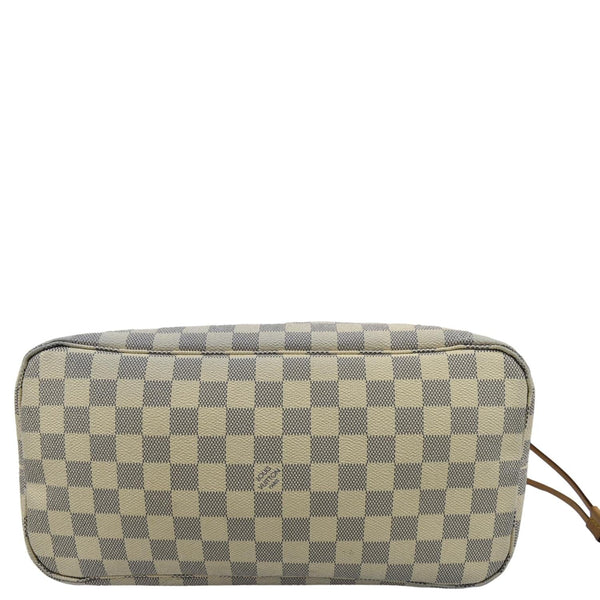 LOUIS VUITTON Neverfull MM Damier Azur Shoulder Bag White