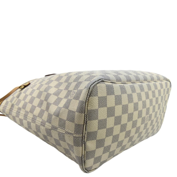 LOUIS VUITTON Neverfull MM Damier Azur Shoulder Bag White
