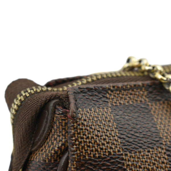 LOUIS VUITTON Eva Pochette Damier Ebene Clutch Crossbody Bag Brown