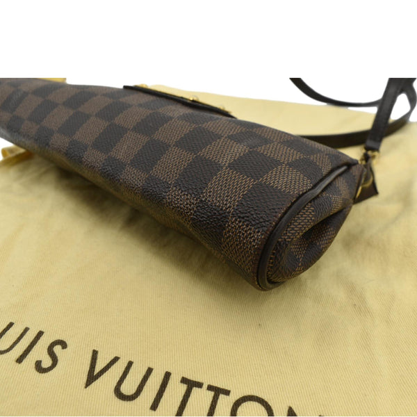 LOUIS VUITTON Eva Pochette Damier Ebene Clutch Crossbody Bag Brown